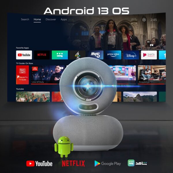 ⁦بروميت Beamer-250R جهاز عرض ذكي 4K مع إضاءة RGB ونظام Android 13⁩ - الصورة ⁦9⁩