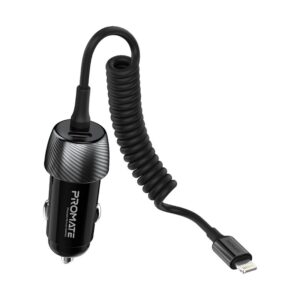 بروميت PowerDrive-33PDI شاحن سيارة 33 واط مع كابل لايتنينغ مدمج ومنفذ USB-C™ بتقنية PD