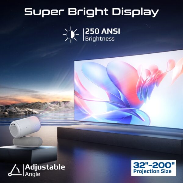 ⁦بروميت Beamer-250R جهاز عرض ذكي 4K مع إضاءة RGB ونظام Android 13⁩ - الصورة ⁦3⁩